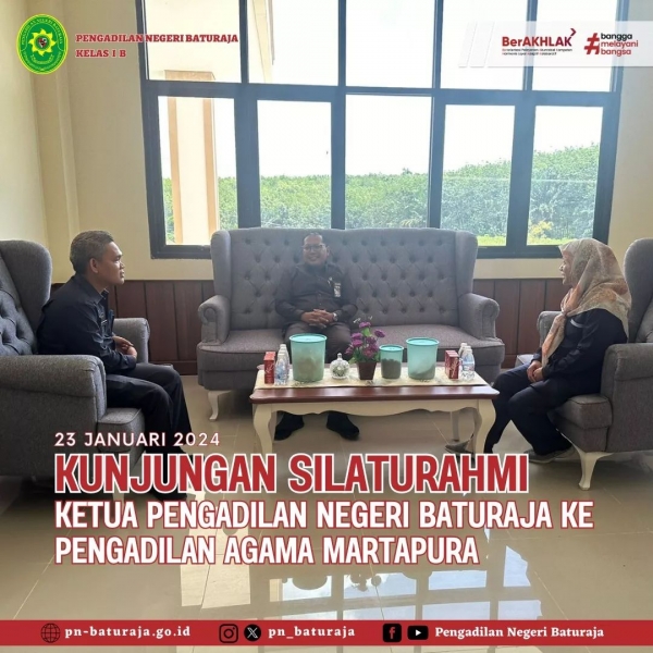 Kunjungan Silaturahmi Ketua Pengadilan Negeri Baturaja ke Pengadilan Agama Martapura