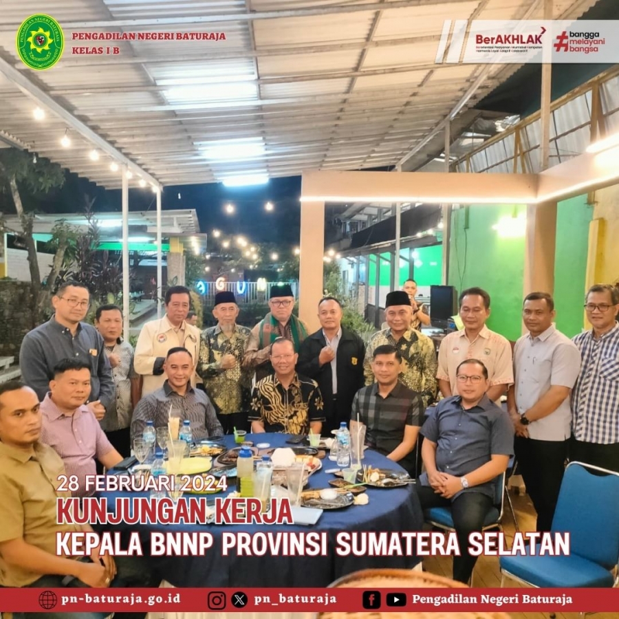 Kunjungan Kerja Kepala BNNP Provinsi Sumatera Selatan