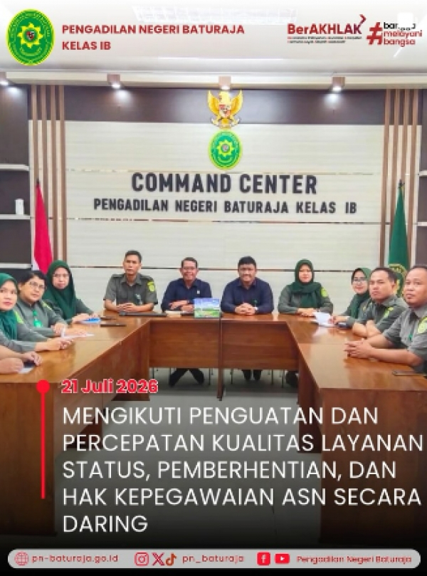 Mengikuti Penguatan dan Percepatan Kualitas Layanan Status, Pemberhentian dan Hak Kepegawaian ASN secara daring.