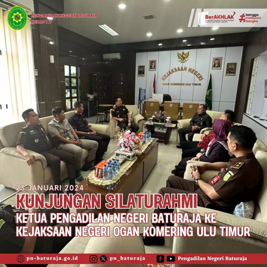 Kunjungan Silaturahmi Ketua Pengadilan Negeri Baturaja ke Kejaksaan Negeri Ogan Komering Ulu Timur